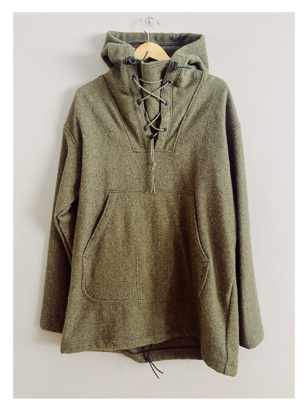 Lester River Bushcraft sz XL Boreal Shirt Hooded Wool Anorak OD Green